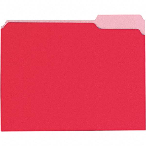 UNIVERSAL - 9-5/8 x 11-3/4", Letter Size, Red, File Folders with Top Tab - 11 Point Stock, 1/3 Tab Cut Location - A1 Tooling