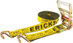 Erickson Manufacturing - 30' Long x 2" Wide, 10,000 Lb Basket Capacity, Polyester & Steel Web Sling - Yellow - A1 Tooling