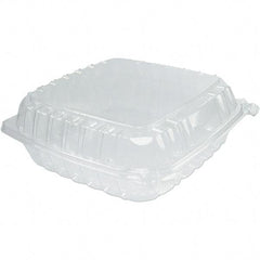 DART - 9 x 9-1/2 x 3" Plastic Hinged Container - Clear - A1 Tooling