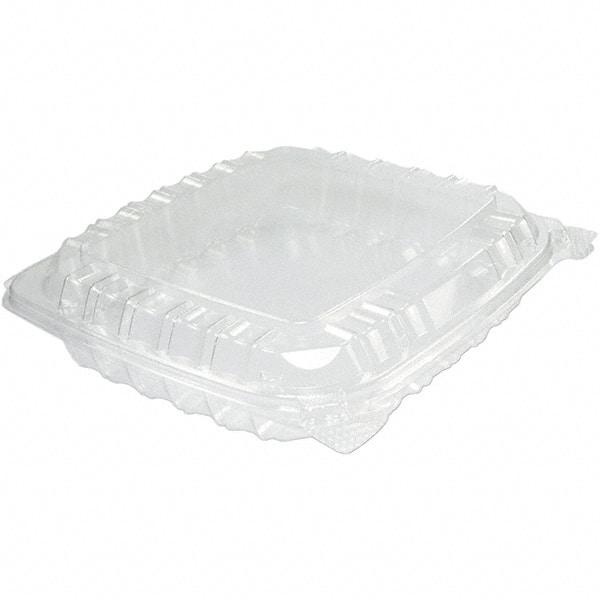 DART - 8-5/16 x 8-5/16 x 2" Plastic Hinged Container - Clear - A1 Tooling