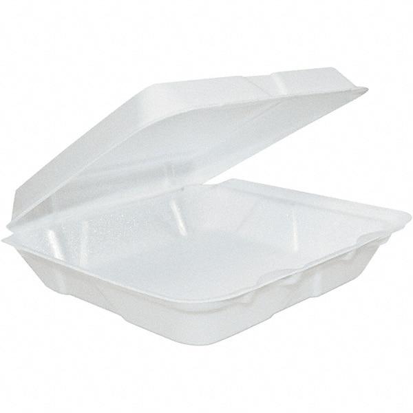 DART - 8 x 8 x 2-1/4" Foam Hinged Lid Containers - White - A1 Tooling