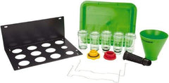 OEM Tools - 16 oz Capacity Plastic Funnel Set - 5" Mouth OD, 3-3/4" Straight Spout, Green & Clear - A1 Tooling