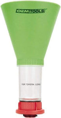 OEM Tools - 16 oz Capacity Plastic Funnel - 5" Mouth OD, 3-3/4" Straight Spout, Green, Clear & Red - A1 Tooling