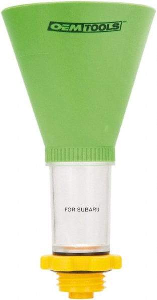 OEM Tools - 16 oz Capacity Plastic Funnel - 5" Mouth OD, 3-3/4" Straight Spout, Green, Clear & Yellow - A1 Tooling