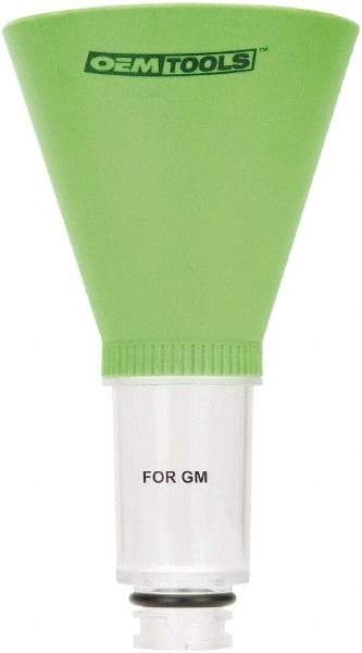 OEM Tools - 16 oz Capacity Plastic Funnel - 5" Mouth OD, 3-3/4" Straight Spout, Green & Clear - A1 Tooling