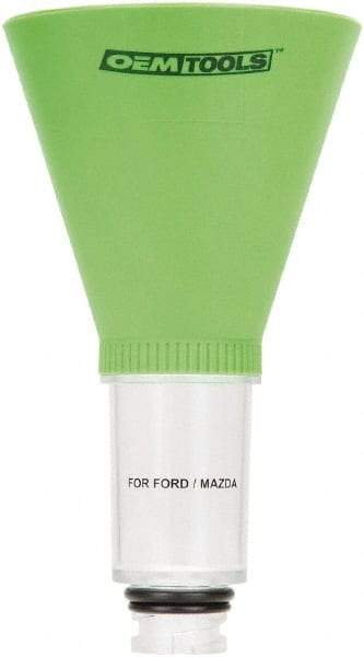 OEM Tools - 16 oz Capacity Plastic Funnel - 5" Mouth OD, 3-3/4" Straight Spout, Green & Clear - A1 Tooling