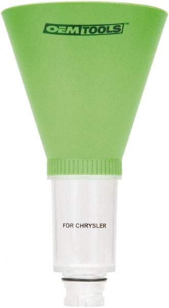 OEM Tools - 16 oz Capacity Plastic Funnel - 5" Mouth OD, 3-3/4" Straight Spout, Green & Clear - A1 Tooling