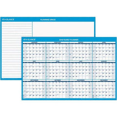 AT-A-GLANCE - 1 Sheet, 36 x 24", Erasable Wall Calendar - Blue & White - A1 Tooling