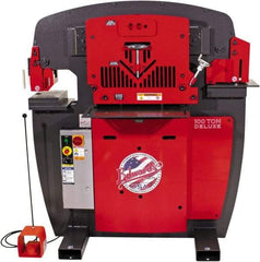 Edwards Manufacturing - 11" Throat Depth, 100 Ton Punch Pressure, 1-1/16" in 1" Punch Capacity Ironworker - 7-1/2 hp, 3 Phase, 460 Volts, 56" Wide x 63-1/8" High x 45-1/2" Deep - A1 Tooling