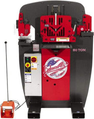 Edwards Manufacturing - 7" Throat Depth, 50 Ton Punch Pressure, 1" in 5/8" Punch Capacity Ironworker - 5 hp, 3 Phase, 460 Volts, 36-3/4" Wide x 54-1/2" High x 36-1/8" Deep - A1 Tooling