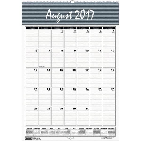 House of Doolittle - 12 Sheet, 12 x 17", Wall Calendar - Blue & Gray - A1 Tooling