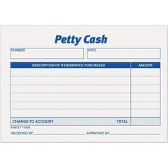 TOPS - 600 Sheet, 3-1/2 x 5", Petty Cash Slips - Blue & White - A1 Tooling