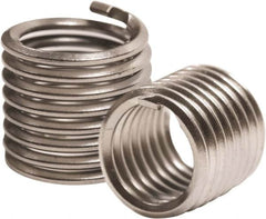 Recoil - #10-24 UNC, 0.19" OAL, Free Running Helical Insert - 2-7/8 Free Coils, Tangless, 304 Stainless Steel, Bright Finish, 1D Insert Length - Exact Industrial Supply