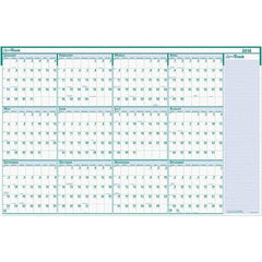 House of Doolittle - 1 Sheet, 24 x 37", Erasable Wall Calendar - White & Teal - A1 Tooling