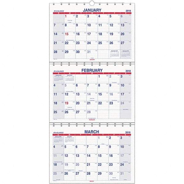 AT-A-GLANCE - 8 Sheet, 12 x 16-1/2", Wall Calendar - A1 Tooling