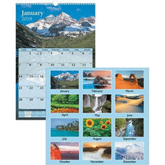 AT-A-GLANCE - 12 Sheet, 15-1/2 x 22-3/4", Wall Calendar - Scenic - A1 Tooling