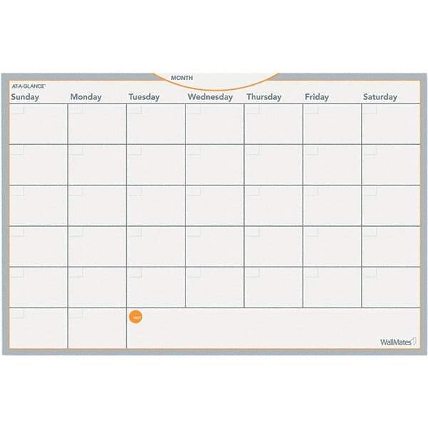 AT-A-GLANCE - 12 Sheet, 18 x 12", Erasable Wall Calendar - Gray, White & Orange - A1 Tooling