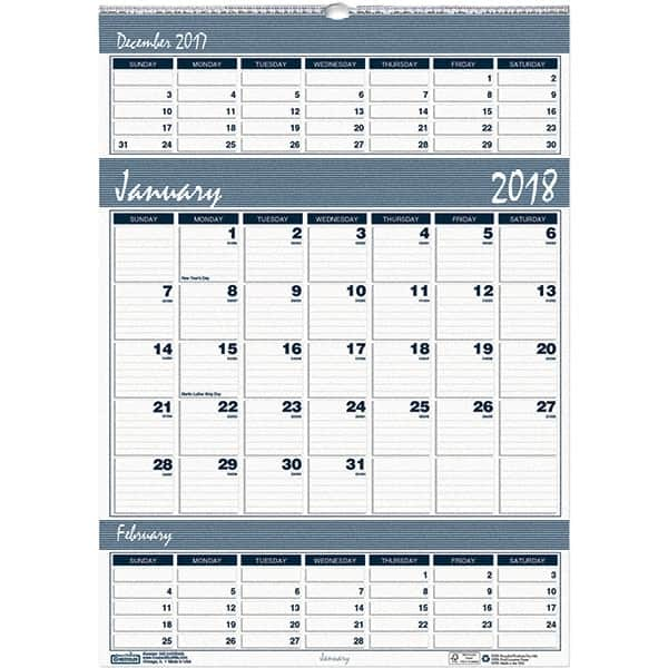 House of Doolittle - 12 Sheet, 15-1/2 x 22", Wall Calendar - Blue & Gray - A1 Tooling