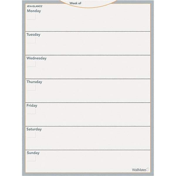 AT-A-GLANCE - 52 Sheet, 18 x 24", Erasable Wall Calendar - Gray, White & Orange - A1 Tooling