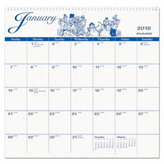 AT-A-GLANCE - 12 Sheet, 12 x 11-3/4", Wall Calendar - White - A1 Tooling