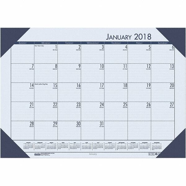 House of Doolittle - 12 Sheet, 22 x 17", Desk Pad Calendar - Ocean Blue - A1 Tooling