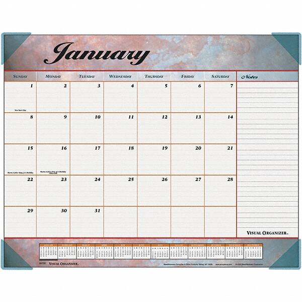 AT-A-GLANCE - 12 Sheet, 22 x 17", Desk Pad Calendar - Marble Burgundy - A1 Tooling