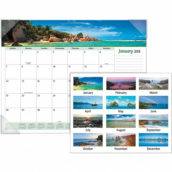 AT-A-GLANCE - 12 Sheet, 22 x 17", Desk Pad Calendar - Seascapes - A1 Tooling