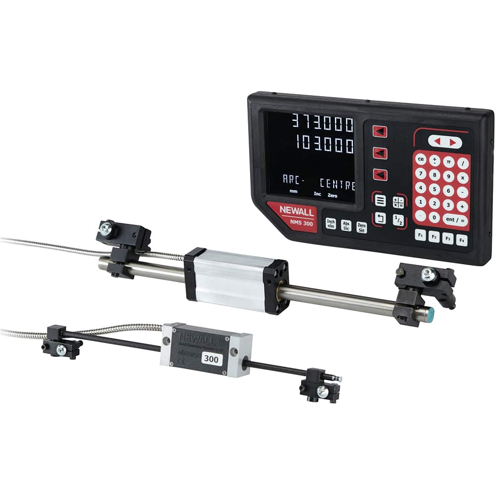 Lathes DRO System: 2 Axis, 12″ X-Axis Travel Calculator Function, Programmable Memory, 5  µm Resolution, Color LCD Display