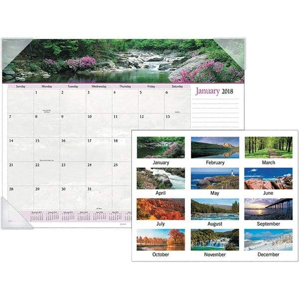 AT-A-GLANCE - 12 Sheet, 22 x 17", Desk Pad Calendar - Landscapes - A1 Tooling