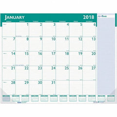 House of Doolittle - 12 Sheet, 22 x 17", Desk Pad Calendar - White & Teal - A1 Tooling