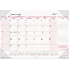 House of Doolittle - 12 Sheet, 18-1/2 x 13", Desk Pad Calendar - Pink & Gray - A1 Tooling