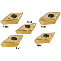 Iscar - DCMT3-1 FPC Grade IC520N Carbide Turning Insert - TiCN/TiN Finish, 55° Diamond, 9.52mm Inscr Circle, 3.97mm Thick, 0.4mm Corner Radius - A1 Tooling