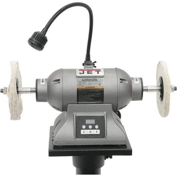 Jet - 8" Wheel Diam x 1/2" Wheel Width, 1 hp Buffer - 5/8" Arbor Hole Diam, 3 Phase, 3,600 Max RPM, 115 Volts - A1 Tooling