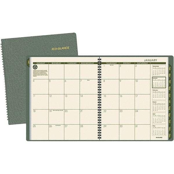 AT-A-GLANCE - 24 Sheet, 9 x 11", Monthly Planner - Green - A1 Tooling