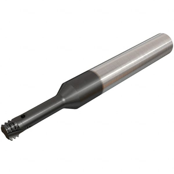 Iscar - UNJ, 5.1mm Cutting Diam, 3 Flute, Solid Carbide Helical Flute Thread Mill - Internal Thread, 16mm LOC, 64mm OAL, 8mm Shank Diam - A1 Tooling