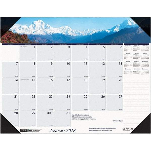 House of Doolittle - 12 Sheet, 22 x 17", Desk Pad Calendar - Mountains - A1 Tooling