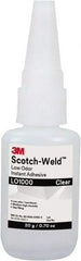 3M - 0.71 oz Bottle Clear Instant Adhesive - Series Part Number LO1000, 20 to 70 sec Working Time, 24 hr Full Cure Time - A1 Tooling