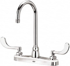 Zurn - Gooseneck, Two Handle, Chrome Plated Deck Mount, Laboratory Faucet - Wrist Blade Handle - A1 Tooling