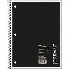 UNIVERSAL - 70 Sheet, 10-1/2 x 8", College Ruled Wire Bound Notebook - Black - A1 Tooling