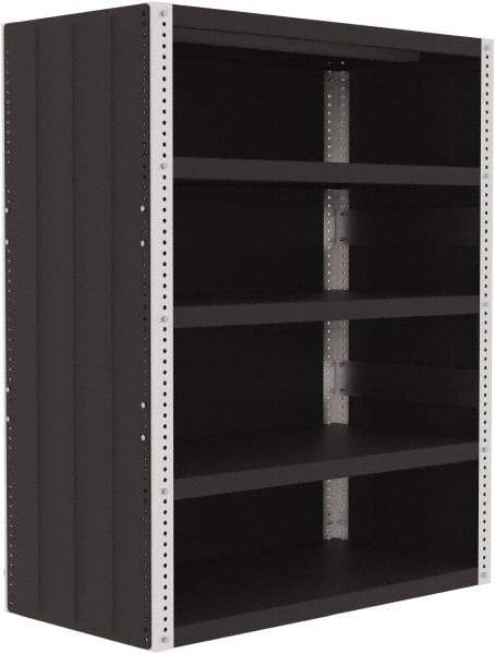 Valley Craft - 4 Shelves, 10,000 Lb Capacity, Enclosed Shelving - 48" Wide x 24" Deep x 60" High, Gray - A1 Tooling