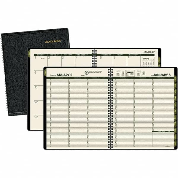 AT-A-GLANCE - 128 Sheet, 6-7/8 x 8", Weekly/Monthly Appointment Book - Black - A1 Tooling