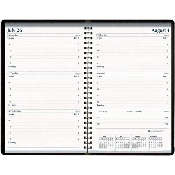 House of Doolittle - 104 Sheet, 5 x 8", Weekly Appointment Book - Black - A1 Tooling