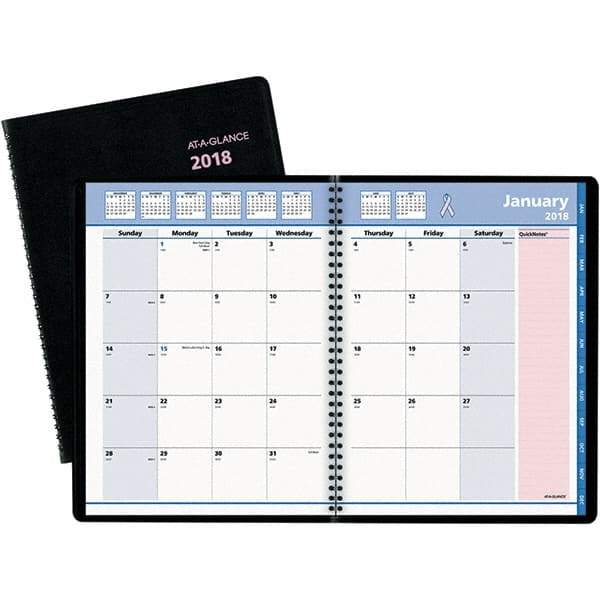 AT-A-GLANCE - 80 Sheet, 8-1/4 x 10-7/8", Monthly Planner - Black & Pink - A1 Tooling