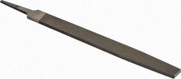 PFERD - 8" Long, Second Cut, Flat American-Pattern File - Single, Double Cut, 0.22" Overall Thickness, Tang - A1 Tooling