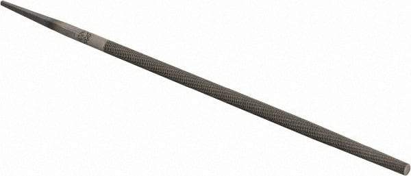 PFERD - 8" Long, Smooth Cut, Round American-Pattern File - Single Cut, 0.31" Overall Thickness, Tang - A1 Tooling