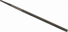 PFERD - 4" Long, Second Cut, Round American-Pattern File - Single Cut, 0.16" Overall Thickness, Tang - A1 Tooling