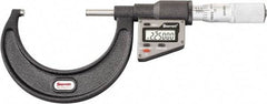 Starrett - 50.8 to 76 mm Range, 0.0001" Resolution, Standard Throat, Electronic Outside Micrometer - 0.0001" Accuracy, Friction Thimble, Micro Lapped Carbide Face, CR2450 Battery, Includes 3V Battery - A1 Tooling