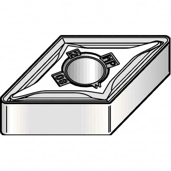 Kennametal - DNMG431 MP Grade KCM15B Carbide Turning Insert - TiOCN Finish, 55° Diamond, 1/2" Inscr Circle, 3/16" Thick, 1/64" Corner Radius - A1 Tooling