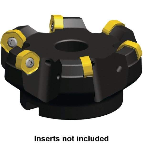 Kennametal - 8 Inserts, 3.667" Cutter Diam, 0.064" Max Depth of Cut, Indexable High-Feed Face Mill - 1.063" Arbor Hole Diam, 1.968" High, KSHR Toolholder, HNGJ 0905.. Inserts, Series Dodeka Mini High-Feed - A1 Tooling