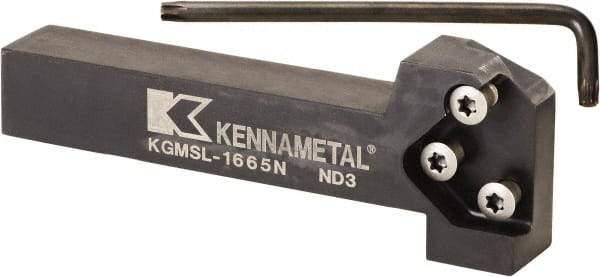 Kennametal - External Thread, 152.4mm OAL, Left Hand Indexable Grooving Cutoff Toolholder - 25.4mm Shank Height x 25.4mm Shank Width, KGMS Toolholder Style, Series A4 - A1 Tooling